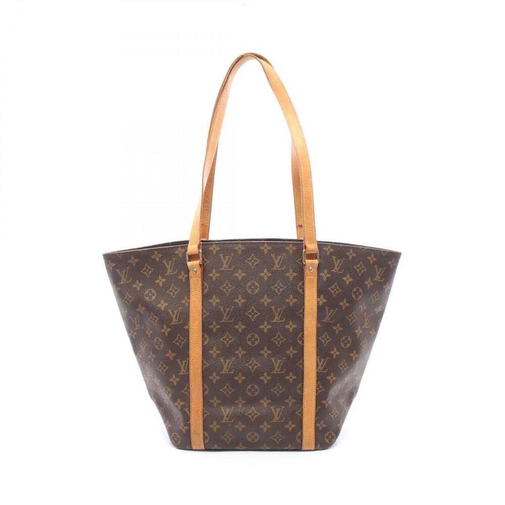 Louis Vuitton Sac Shopping Monogram Tote Bag Canvas Leather Brown